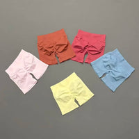 HISTELLO Gym Shorts 4.5" Women Fitness Sports Biker Shorts Low Waist Running Pants Workout Scrunch Butt Yoga Seamless Leggings
