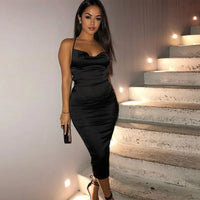 Luna Satin Midi Dress