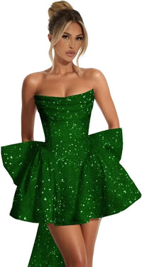 Strapless Sequin Homecoming Mini Dress – Sparkly Prom Dress