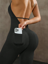 Pocket Vest Sports Jumpsuit