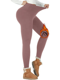 Womens Thermal Fleece Lined High Waisted Leggings. Workout Winter Warm Thick Tights Soft Yoga Pants