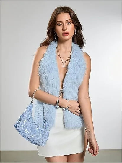 Faux Fur Halter Vest