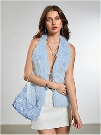 Faux Fur Halter Vest