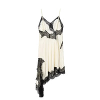 Satin Lace Backless Mini Dress