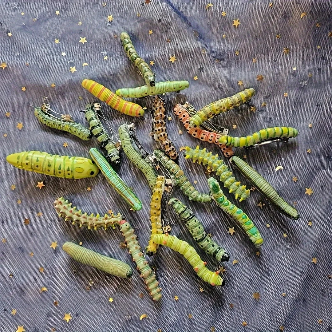 Caterpillar Hair Clips — 6 Pack