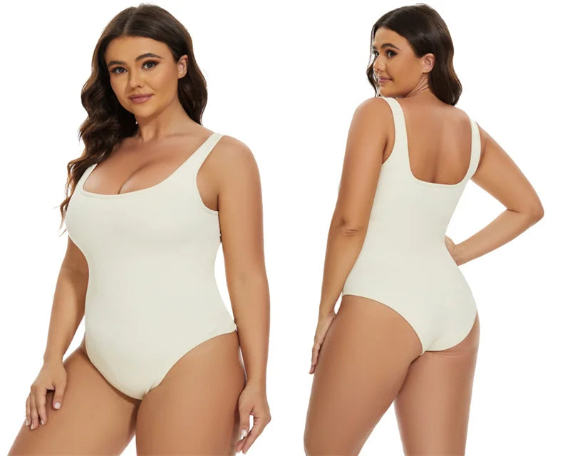 Ribbed Tummy-Control Bodysuit