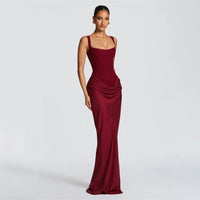 The Pleated Strapless Split Maxi Gown