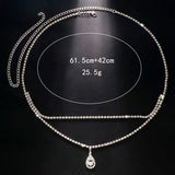 Doppelketten-Taillen-Schmuck mit Strasssteinen