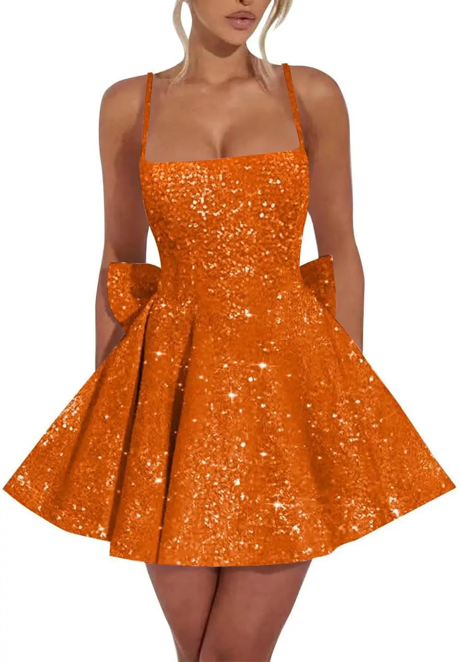 Spaghetti-Strap Sequin Graduation Mini Dress – Homecoming