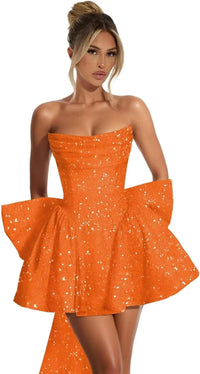 Strapless Sequin Homecoming Mini Dress – Sparkly Prom Dress