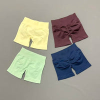 HISTELLO Gym Shorts 4.5" Women Fitness Sports Biker Shorts Low Waist Running Pants Workout Scrunch Butt Yoga Seamless Leggings