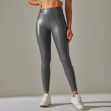Scrunch-Back PU Leather Leggings