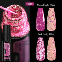 FOUR LILY 5ml Reflective Glitter Liner Nail Gel Polish Gold Silver Red Sparkling Nail Supplies UV/LED Varnish Painting Gel