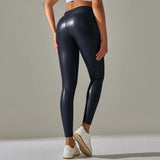 Scrunch-Back PU Leather Leggings