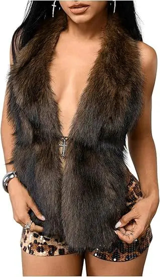Faux Fur Halter Vest
