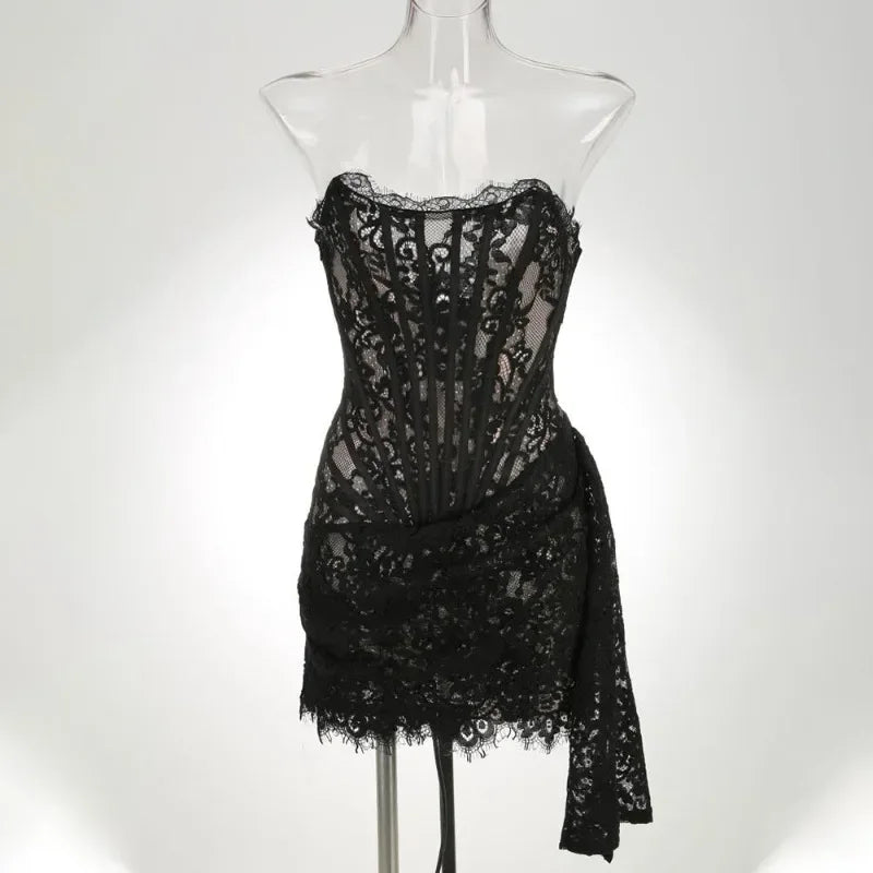 Strapless Lace Mini Dress