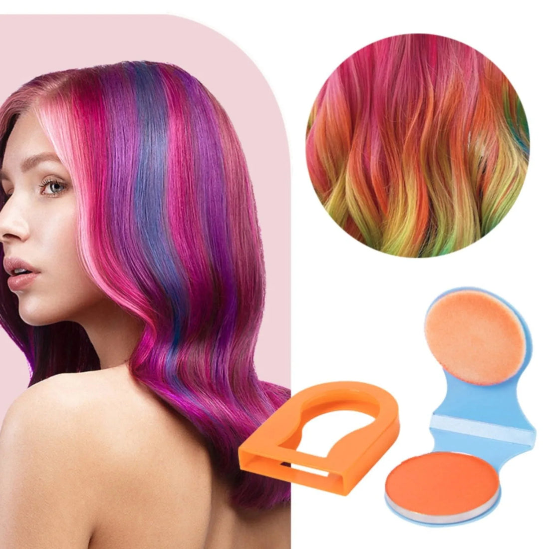 ColorSwipe™ Hair Chalk Set 💜💙 — Fun Shades, Temporary Style