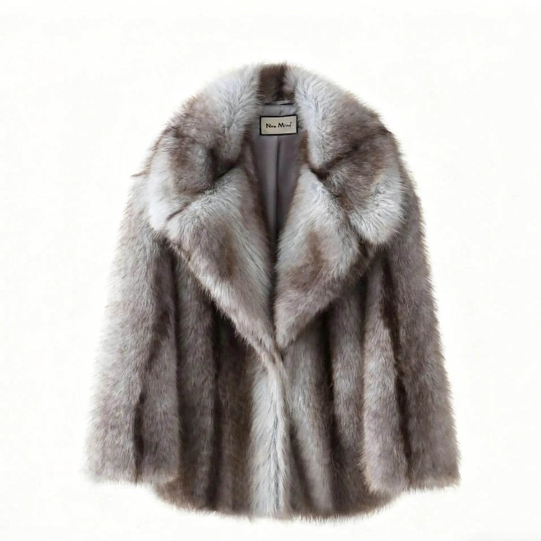 Striped Faux Fur Oversized Coat