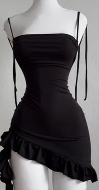 2025 popular European and American new dress with summer high-end feel Y2K sexy backless lace up spicy girl's hip hugging skirt