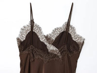 Satin Lace Backless Mini Dress