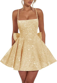 Spaghetti-Strap Sequin Graduation Mini Dress – Homecoming