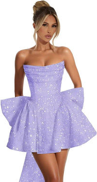 Strapless Sequin Homecoming Mini Dress – Sparkly Prom Dress