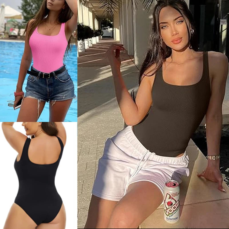 Ribbed Tummy-Control Bodysuit
