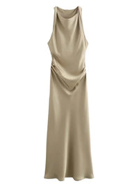 Satin Long Dresses for Women 2026 Summer Slip Midi Dress Woman Sexy Evening Party Dress Sleeveless Female Elegant Dresses