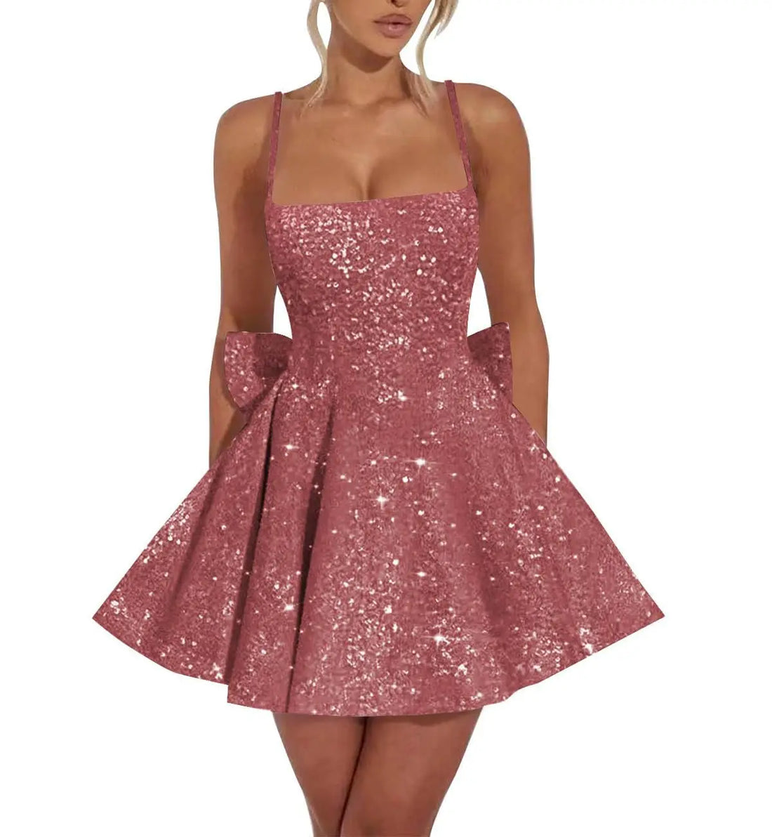 Spaghetti-Strap Sequin Graduation Mini Dress – Homecoming