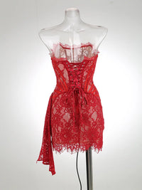 Strapless Lace Mini Dress
