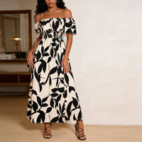 BreezyBelle Off-Shoulder Floral Maxi Dress