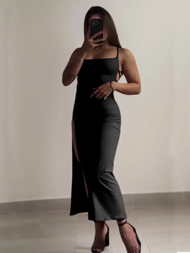 Scarlett Halter Slit Gown