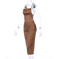 Luna Satin Midi Dress