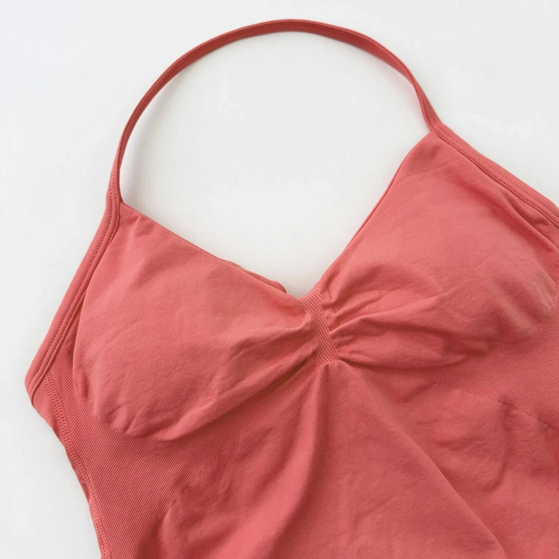 No Logo Seamless Longline Strappy Gym Top Backless Gym Clothes Women Scrunch Built-in Bra With Removable Cups Yoga Tank Tops