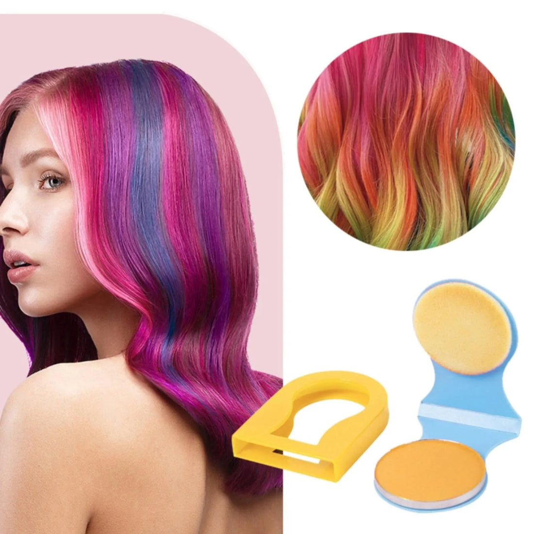 ColorSwipe™ Hair Chalk Set 💜💙 — Fun Shades, Temporary Style