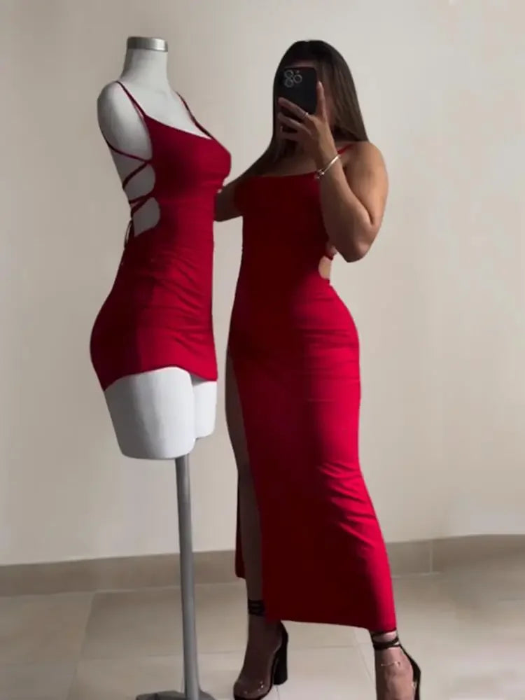 Scarlett Halter Slit Gown