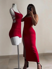 Scarlett Halter Slit Gown