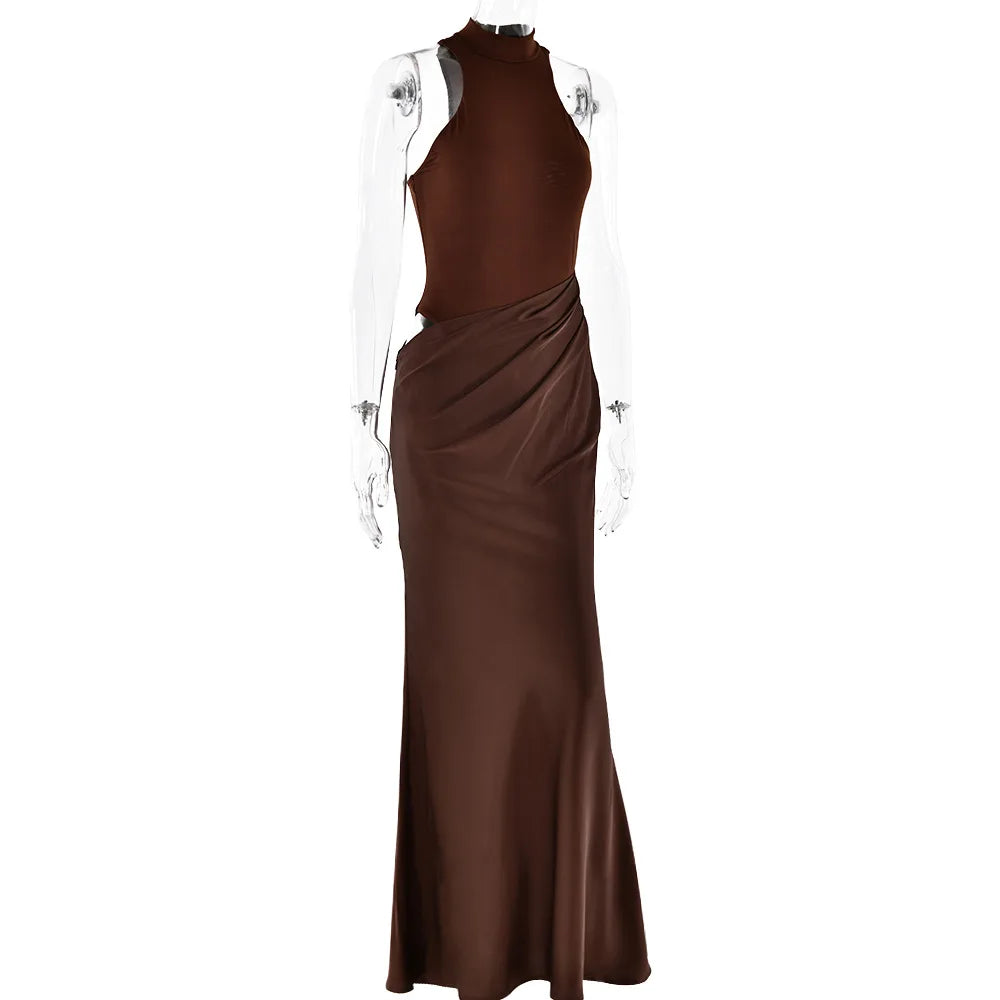 Selene Satin Maxi Dress