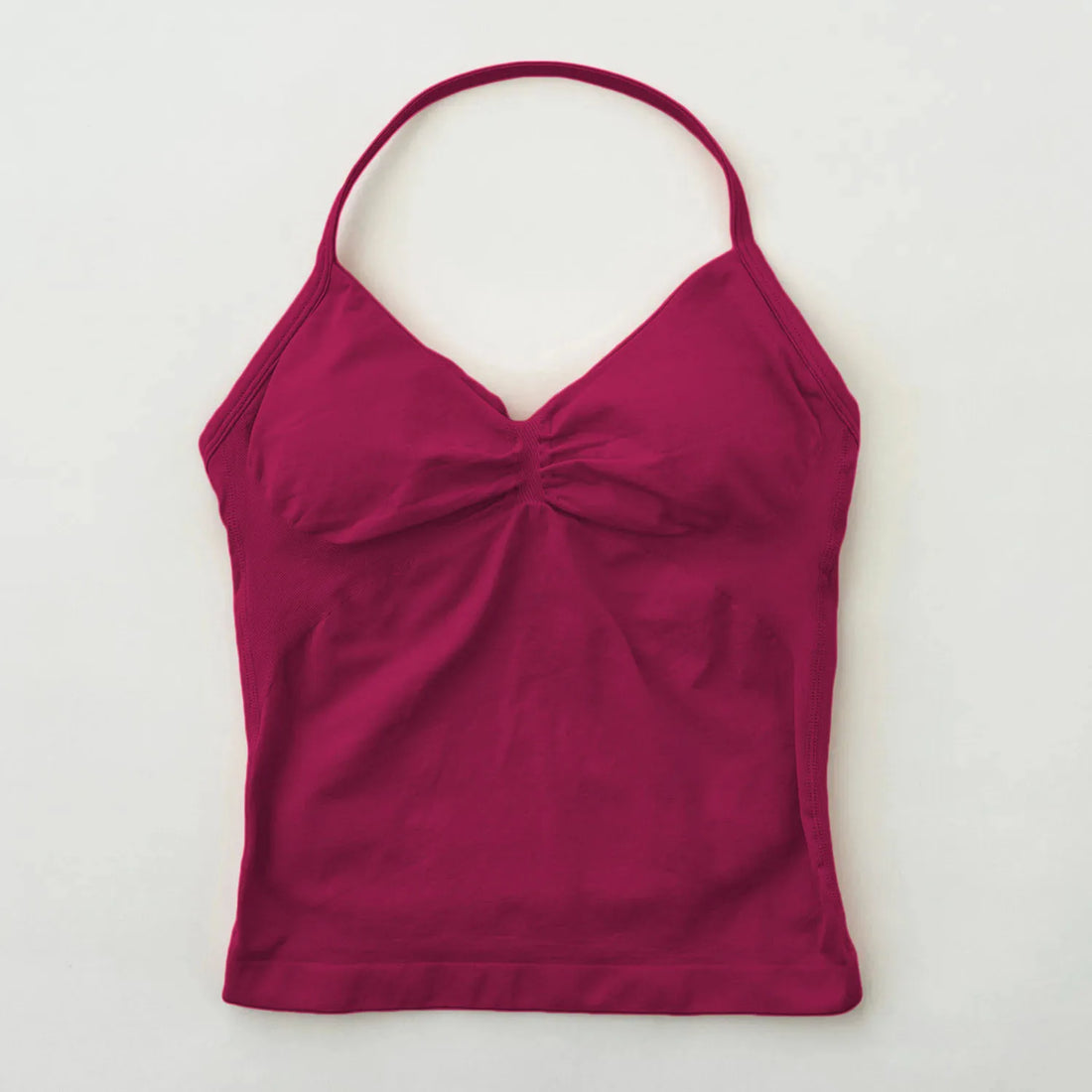 No Logo Seamless Longline Strappy Gym Top Backless Gym Clothes Women Scrunch Built-in Bra With Removable Cups Yoga Tank Tops