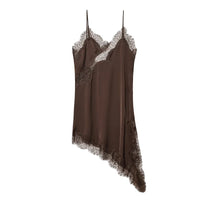 Satin Lace Backless Mini Dress