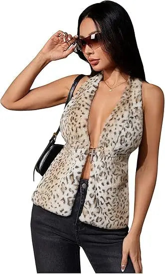 Faux Fur Halter Vest