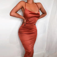 Luna Satin Midi Dress