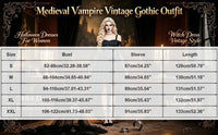 Women Medieval Gothic Vampire Witch Costume Butterfly Mesh Long Sleeve Irregular Hem Dress, For Halloween Carnival Theme Party