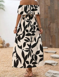BreezyBelle Off-Shoulder Floral Maxi Dress