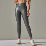 Scrunch-Back PU Leather Leggings