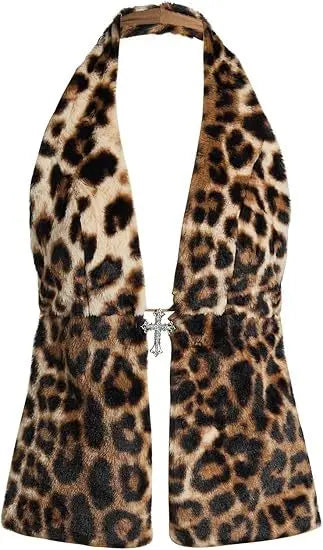 Faux Fur Halter Vest