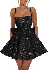 Spaghetti-Strap Sequin Graduation Mini Dress – Homecoming