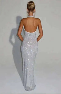 Deep-V Sequin Backless Party Mini Dress – Nightclub Sparkle