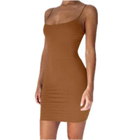 Summer Spaghetti Strap Mini Dress 2026 Women Sexy Bodycon Club Party Dresses Short Female Camisole Solid Black Sheath Sundress