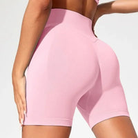 Summer High Waisted Yoga Shorts for Women Fashionable and Sexy Running Fitness Pants Solid Color Yoga Leggings Elastic Tights